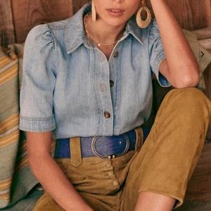 Sezane Chemise Kendall - Blue Denim top - never worn! Size 44/US 12
